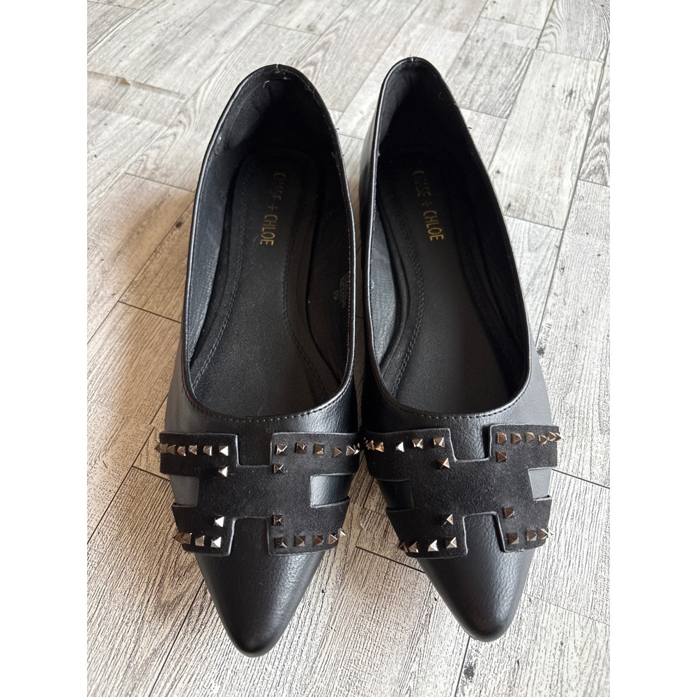 Studded Ballet‎ Flats black women's size 10 slip on shoes NEW